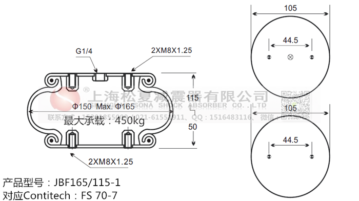 JBF165/115-1橡膠<a href='http://www.yucjc.com/' target='_blank'><u>空氣彈簧</u></a>