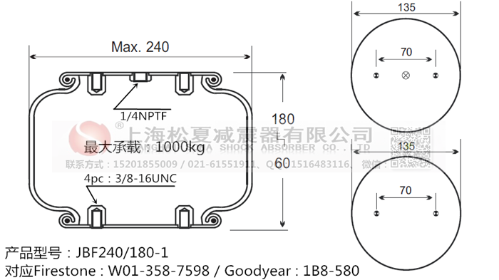 JBF240-180-1橡膠<a href='http://www.yucjc.com/' target='_blank'><u>空氣彈簧</u></a>