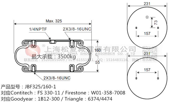 JBF325/160-1橡膠<a href='http://www.yucjc.com/' target='_blank'><u>空氣彈簧</u></a>