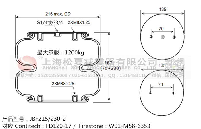 JBF215/230-2橡膠<a href='http://www.yucjc.com/' target='_blank'><u>空氣彈簧</u></a>