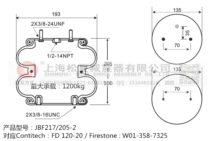 JBF217/205-2橡膠<a href='http://www.yucjc.com/' target='_blank'><u>空氣彈簧</u></a>